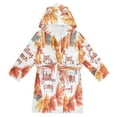thumbnail image 1 of FORMRS Niños Bathrobe Unisex Hooded Robe Soft Plush Pajamas Sleepwear, Size 2-3T, Leaves Pattern, 1 of 7