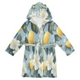 thumbnail image 1 of FORMRS Niños Bathrobe Unisex Hooded Robe Soft Plush Pajamas Sleepwear, Size 2-3T, Lemon Pattern, 1 of 7