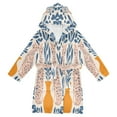 thumbnail image 1 of FORMRS Niños Bathrobe Unisex Hooded Robe Soft Plush Pajamas Sleepwear, Size 2-3T, Leopards Leaves, 1 of 7