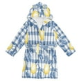 thumbnail image 1 of FORMRS Niños Bathrobe Unisex Hooded Robe Soft Plush Pajamas Sleepwear, Size 2-3T, Light Lemon, 1 of 7