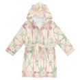 thumbnail image 1 of FORMRS Niños Bathrobe Unisex Hooded Robe Soft Plush Pajamas Sleepwear, Size 2-3T, Light Pink Geometric, 1 of 7