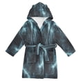 thumbnail image 1 of FORMRS Niños Bathrobe Unisex Hooded Robe Soft Plush Pajamas Sleepwear, Size 2-3T, Lightning Pattern, 1 of 7