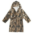 thumbnail image 1 of FORMRS Niños Bathrobe Unisex Hooded Robe Soft Plush Pajamas Sleepwear, Size 2-3T, Metallic Flower, 1 of 7