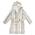 thumbnail image 1 of FORMRS Niños Bathrobe Unisex Hooded Robe Soft Plush Pajamas Sleepwear, Size 2-3T, Nautical Pattern, 1 of 7
