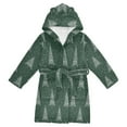 thumbnail image 1 of FORMRS Niños Bathrobe Unisex Hooded Robe Soft Plush Pajamas Sleepwear, Size 2-3T, New Year Tree Pattern, 1 of 7