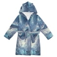thumbnail image 1 of FORMRS Niños Bathrobe Unisex Hooded Robe Soft Plush Pajamas Sleepwear, Size 2-3T, Night Floating Whale, 1 of 7