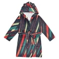 thumbnail image 1 of FORMRS Niños Bathrobe Unisex Hooded Robe Soft Plush Pajamas Sleepwear, Size 2-3T, Orange Abstract Lines, 1 of 7