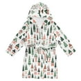 thumbnail image 1 of FORMRS Niños Bathrobe Unisex Hooded Robe Soft Plush Pajamas Sleepwear, Size 2-3T, Orange Christmas House, 1 of 7