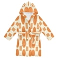 thumbnail image 1 of FORMRS Niños Bathrobe Unisex Hooded Robe Soft Plush Pajamas Sleepwear, Size 2-3T, Orange Geometric Pattern, 1 of 7