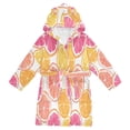 thumbnail image 1 of FORMRS Niños Bathrobe Unisex Hooded Robe Soft Plush Pajamas Sleepwear, Size 2-3T, Orange Grapefruit Slices, 1 of 7