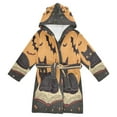 thumbnail image 1 of FORMRS Niños Bathrobe Unisex Hooded Robe Soft Plush Pajamas Sleepwear, Size 2-3T, Orange Halloween Cat, 1 of 7