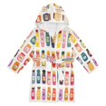 thumbnail image 1 of FORMRS Niños Bathrobe Unisex Hooded Robe Soft Plush Pajamas Sleepwear, Size 2-3T, Orange Jar, 1 of 7