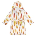 thumbnail image 1 of FORMRS Niños Bathrobe Unisex Hooded Robe Soft Plush Pajamas Sleepwear, Size 2-3T, Orange Leaves, 1 of 7