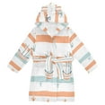 thumbnail image 1 of FORMRS Niños Bathrobe Unisex Hooded Robe Soft Plush Pajamas Sleepwear, Size 2-3T, Orange Nautical Pattern, 1 of 7