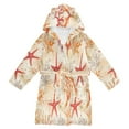 thumbnail image 1 of FORMRS Niños Bathrobe Unisex Hooded Robe Soft Plush Pajamas Sleepwear, Size 2-3T, Orange Starfish, 1 of 7
