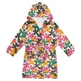 thumbnail image 1 of FORMRS Niños Bathrobe Unisex Hooded Robe Soft Plush Pajamas Sleepwear, Size 2-3T, Pink Floral Blooms, 1 of 7