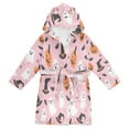 thumbnail image 1 of FORMRS Niños Bathrobe Unisex Hooded Robe Soft Plush Pajamas Sleepwear, Size 2-3T, Pink Halloween Ghosts, 1 of 7