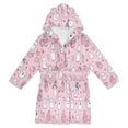 thumbnail image 1 of FORMRS Niños Bathrobe Unisex Hooded Robe Soft Plush Pajamas Sleepwear, Size 2-3T, Pink Halloween, 1 of 7