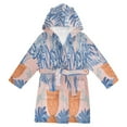 thumbnail image 1 of FORMRS Niños Bathrobe Unisex Hooded Robe Soft Plush Pajamas Sleepwear, Size 2-3T, Pink Leaves, 1 of 7