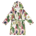 thumbnail image 1 of FORMRS Niños Bathrobe Unisex Hooded Robe Soft Plush Pajamas Sleepwear, Size 2-3T, Pink Raspberries, 1 of 7