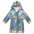 thumbnail image 1 of FORMRS Niños Bathrobe Unisex Hooded Robe Soft Plush Pajamas Sleepwear, Size 2-3T, Pink Window, 1 of 7