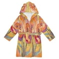 thumbnail image 1 of FORMRS Kids Bathrobe Unisex Hooded Robe Toddler Pajamas Sleepwear, Size 2-3T, Purple Abstract Floral, 1 of 7