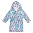thumbnail image 1 of FORMRS Niños Bathrobe Unisex Hooded Robe Soft Plush Pajamas Sleepwear, Size 2-3T, Purple Art Pattern, 1 of 7