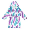 thumbnail image 1 of FORMRS Niños Bathrobe Unisex Hooded Robe Soft Plush Pajamas Sleepwear, Size 2-3T, Purple Drawing, 1 of 7