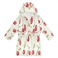 thumbnail image 1 of FORMRS Niños Bathrobe Unisex Hooded Robe Soft Plush Pajamas Sleepwear, Size 2-3T, Red Cherry, 1 of 7