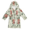 thumbnail image 1 of FORMRS Niños Bathrobe Unisex Hooded Robe Soft Plush Pajamas Sleepwear, Size 2-3T, Red Floral Pattern, 1 of 7