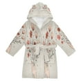 thumbnail image 1 of FORMRS Niños Bathrobe Unisex Hooded Robe Soft Plush Pajamas Sleepwear, Size 2-3T, Red Flower, 1 of 7
