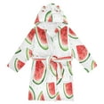 thumbnail image 1 of FORMRS Niños Bathrobe Unisex Hooded Robe Soft Plush Pajamas Sleepwear, Size 2-3T, Red Watermelon, 1 of 7