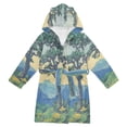 thumbnail image 1 of FORMRS Niños Bathrobe Unisex Hooded Robe Soft Plush Pajamas Sleepwear, Size 2-3T, Retro Mountain, 1 of 7