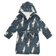 thumbnail image 1 of FORMRS Niños Bathrobe Unisex Hooded Robe Soft Plush Pajamas Sleepwear, Size 2-3T, Rocket Pattern, 1 of 7