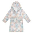 thumbnail image 1 of FORMRS Niños Bathrobe Unisex Hooded Robe Soft Plush Pajamas Sleepwear, Size 2-3T, Small Pink Pattern, 1 of 7