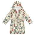 thumbnail image 1 of FORMRS Niños Bathrobe Unisex Hooded Robe Soft Plush Pajamas Sleepwear, Size 2-3T, Small Strawberry Pattern, 1 of 7