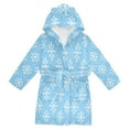 thumbnail image 1 of FORMRS Niños Bathrobe Unisex Hooded Robe Soft Plush Pajamas Sleepwear, Size 2-3T, Snowflake Pattern, 1 of 7