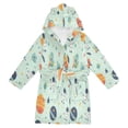 thumbnail image 1 of FORMRS Niños Bathrobe Unisex Hooded Robe Soft Plush Pajamas Sleepwear, Size 2-3T, Space Patterns, 1 of 7