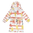 thumbnail image 1 of FORMRS Niños Bathrobe Unisex Hooded Robe Soft Plush Pajamas Sleepwear, Size 2-3T, Striped Crab, 1 of 7