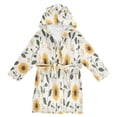 thumbnail image 1 of FORMRS Niños Bathrobe Unisex Hooded Robe Soft Plush Pajamas Sleepwear, Size 2-3T, Sunflower Pattern, 1 of 7