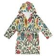 thumbnail image 1 of FORMRS Niños Bathrobe Unisex Hooded Robe Soft Plush Pajamas Sleepwear, Size 2-3T, Vibrant Floral, 1 of 7
