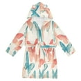 thumbnail image 1 of FORMRS Niños Bathrobe Unisex Hooded Robe Soft Plush Pajamas Sleepwear, Size 2-3T, Watercolor Butterflies, 1 of 7