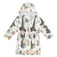 thumbnail image 1 of FORMRS Niños Bathrobe Unisex Hooded Robe Soft Plush Pajamas Sleepwear, Size 2-3T, Watercolor Halloween Girl, 1 of 7