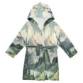 thumbnail image 1 of FORMRS Niños Bathrobe Unisex Hooded Robe Soft Plush Pajamas Sleepwear, Size 2-3T, Watercolor Mountatin, 1 of 7
