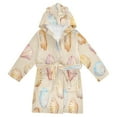 thumbnail image 1 of FORMRS Niños Bathrobe Unisex Hooded Robe Soft Plush Pajamas Sleepwear, Size 2-3T, Watercolor Seashell, 1 of 7