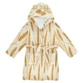 thumbnail image 1 of FORMRS Niños Bathrobe Unisex Hooded Robe Soft Plush Pajamas Sleepwear, Size 2-3T, Wheat Ears Pattern, 1 of 7