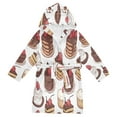 thumbnail image 1 of FORMRS Niños Bathrobe Unisex Hooded Robe Soft Plush Pajamas Sleepwear, Size 2-3T, White Chocolate Cakes, 1 of 7