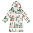 thumbnail image 1 of FORMRS Niños Bathrobe Unisex Hooded Robe Soft Plush Pajamas Sleepwear, Size 2-3T, White Christmas House, 1 of 7