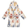 thumbnail image 1 of FORMRS Niños Bathrobe Unisex Hooded Robe Soft Plush Pajamas Sleepwear, Size 2-3T, White Mushroom, 1 of 7
