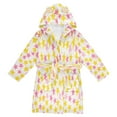 thumbnail image 1 of FORMRS Niños Bathrobe Unisex Hooded Robe Soft Plush Pajamas Sleepwear, Size 2-3T, White Stars Pattern, 1 of 7